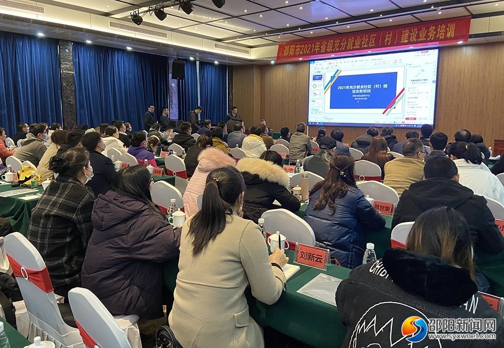 邵阳市召开2021年省级充分就业社区（村）建设业务培训会(图1)