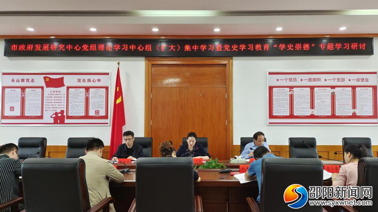 邵阳市人民政府发展研究中心开展“学史崇德”专题学习研讨(图1)