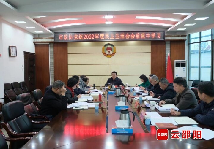 周文主持市政协党组2022年度民主生活会会前集中学习_邵阳头条网